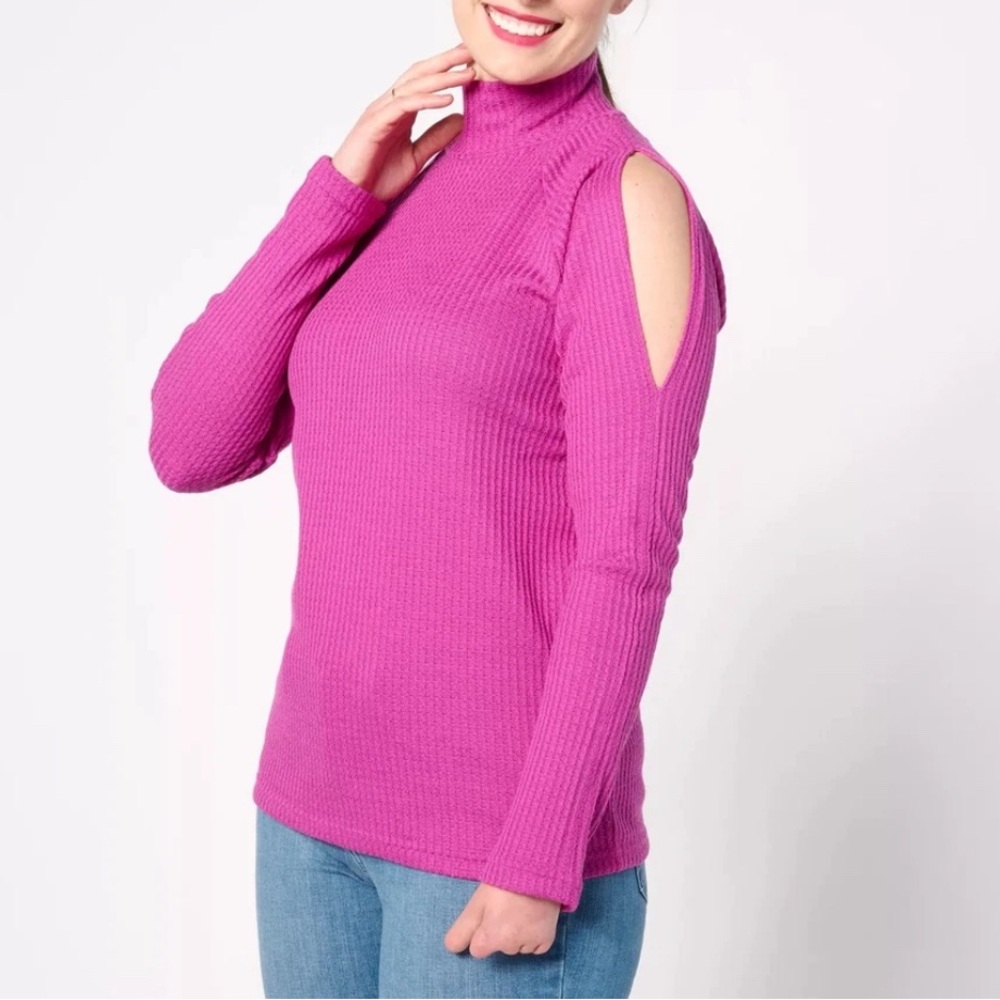 Attitudes by Renee Pink Long Sleeve Tee